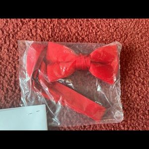 NEW RED SATIN BOYS BOW TIE